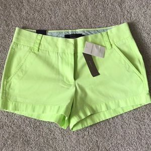 NWT J CREW Neon Green 3” Chino Shorts